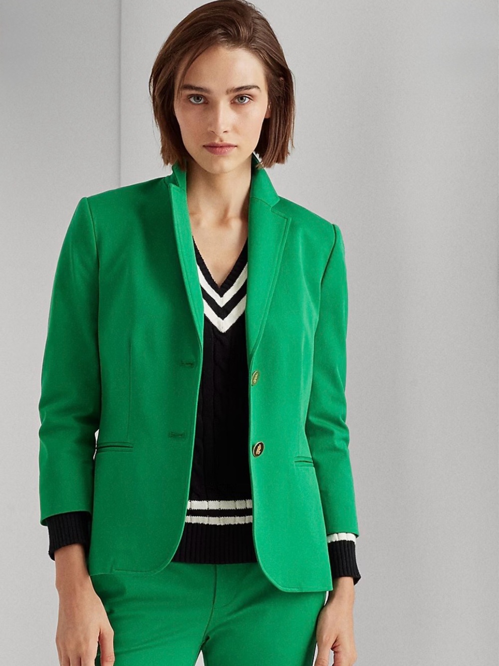 Ralph Lauren Stretch Cotton Blend Blazer Size 8 MSRP $199